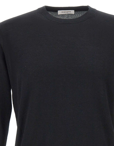 KANGRA Maglia in seta e cashmere BLACK Uomo 