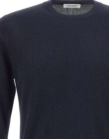 KANGRA Maglia in seta e cashmere BLUE Uomo 