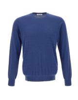 KANGRA Maglia in seta e cashmere BLUE Uomo 