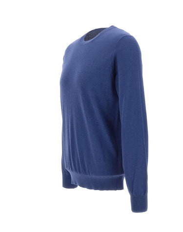 KANGRA Maglia in seta e cashmere BLUE Uomo 