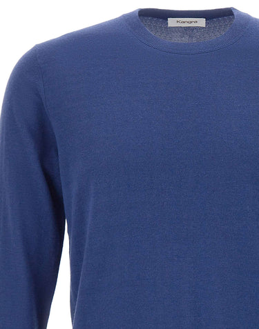 KANGRA Maglia in seta e cashmere BLUE Uomo 
