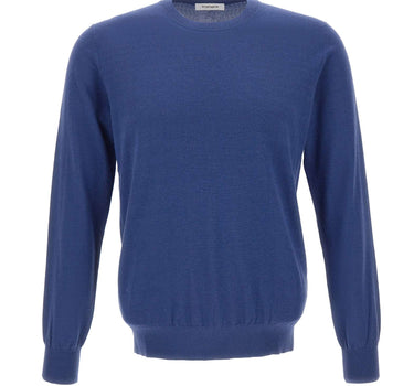 KANGRA Maglia in seta e cashmere BLUE Uomo 