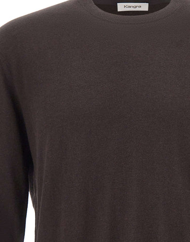 KANGRA Maglia in seta e cashmere BROWN Uomo 