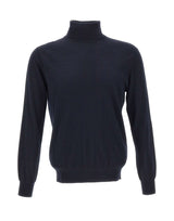 KANGRA Dolcevita in seta e cashmere BLUE Uomo 