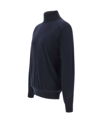 KANGRA Dolcevita in seta e cashmere BLUE Uomo 
