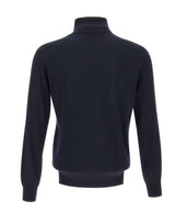 KANGRA Dolcevita in seta e cashmere BLUE Uomo 