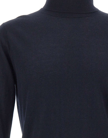 KANGRA Dolcevita in seta e cashmere BLUE Uomo 