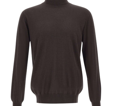 KANGRA Dolcevita in seta e cashmere BROWN Uomo 