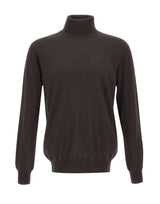 KANGRA Dolcevita in seta e cashmere BROWN Uomo 