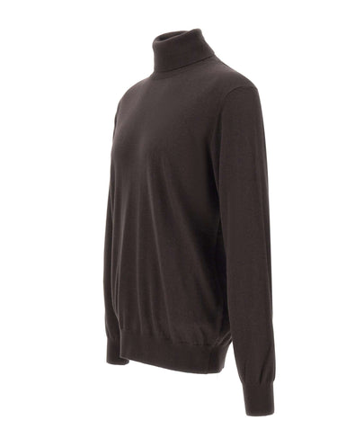 KANGRA Dolcevita in seta e cashmere BROWN Uomo 
