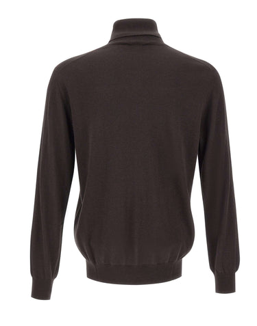 KANGRA Dolcevita in seta e cashmere BROWN Uomo 