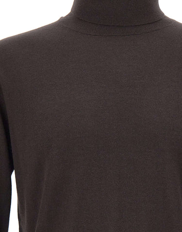 KANGRA Dolcevita in seta e cashmere BROWN Uomo 