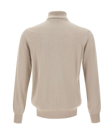 KANGRA Dolcevita in seta e cashmere BEIGE Uomo 
