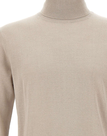 KANGRA Dolcevita in seta e cashmere BEIGE Uomo 