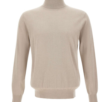 KANGRA Dolcevita in seta e cashmere BEIGE Uomo 