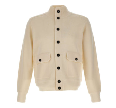 KANGRA Cardigan in lana vergine WHITE Uomo 