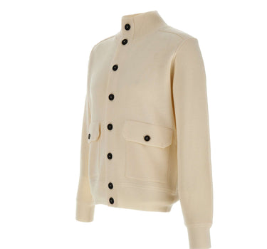 KANGRA Cardigan in lana vergine WHITE Uomo 