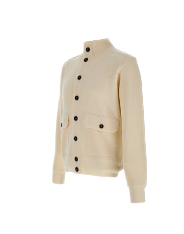 KANGRA Cardigan in lana vergine WHITE Uomo 