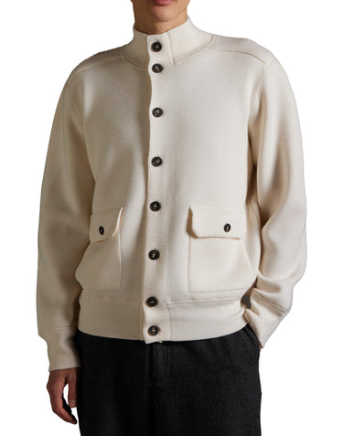 KANGRA Cardigan in lana vergine WHITE Uomo 