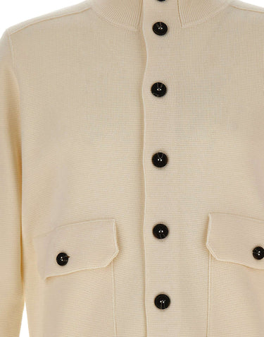 KANGRA Cardigan in lana vergine WHITE Uomo 