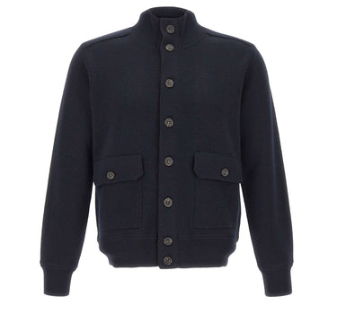 KANGRA Cardigan in lana vergine BLUE Uomo 
