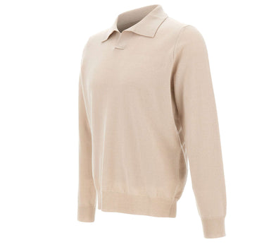 KANGRA Polo in lana vergine BEIGE Uomo 