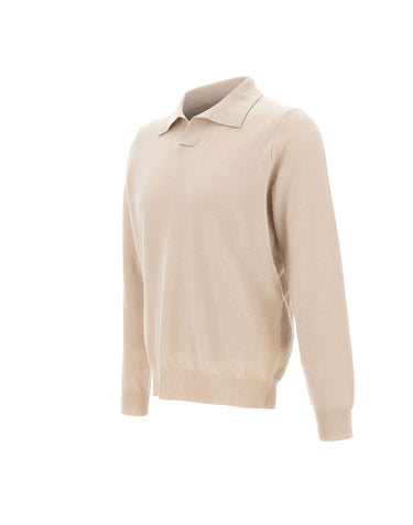KANGRA Polo in lana vergine BEIGE Uomo 