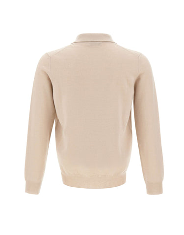 KANGRA Polo in lana vergine BEIGE Uomo 