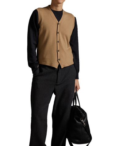 KANGRA Gilet in lana vergine BEIGE Uomo 