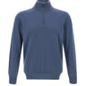 KANGRA Maglia in lana a mezza zip BLUE Uomo 