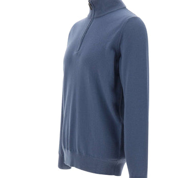 KANGRA Maglia in lana a mezza zip BLUE Uomo 