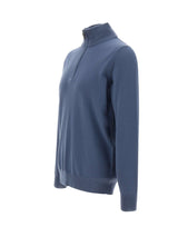 KANGRA Maglia in lana a mezza zip BLUE Uomo 