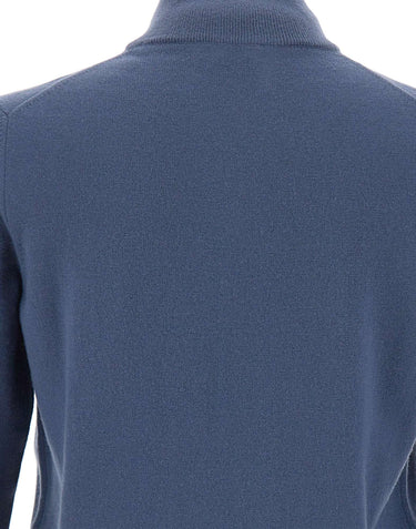 KANGRA Maglia in lana a mezza zip BLUE Uomo 