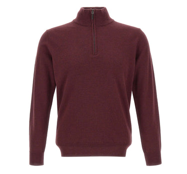 KANGRA Maglia in lana a mezza zip RED Uomo 