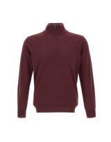 KANGRA Maglia in lana a mezza zip RED Uomo 
