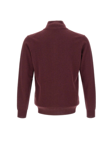 KANGRA Maglia in lana a mezza zip RED Uomo 