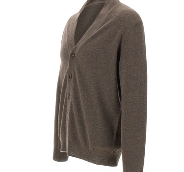 KANGRA Cardigan in lana vergine BROWN Uomo 