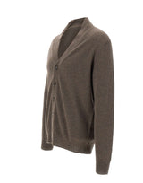 KANGRA Cardigan in lana vergine BROWN Uomo 