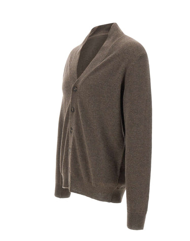 KANGRA Cardigan in lana vergine BROWN Uomo 