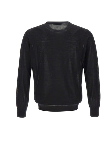 KANGRA Maglia in lana vergine BLACK Uomo 