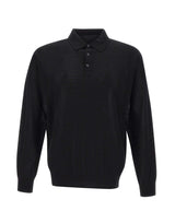 KANGRA Polo in lana vergine BLACK Uomo 
