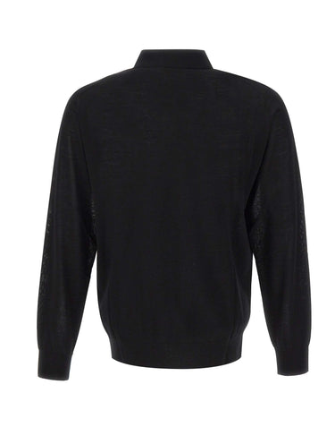 KANGRA Polo in lana vergine BLACK Uomo 