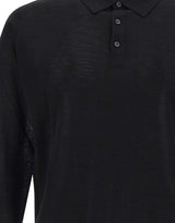 KANGRA Polo in lana vergine BLACK Uomo 
