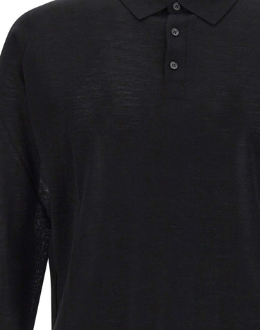 KANGRA Polo in lana vergine BLACK Uomo 