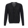 KANGRA Cardigan in lana vergine BLACK Uomo 