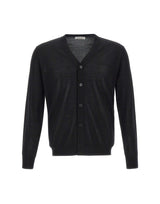 KANGRA Cardigan in lana vergine BLACK Uomo 
