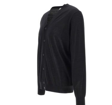 KANGRA Cardigan in lana vergine BLACK Uomo 