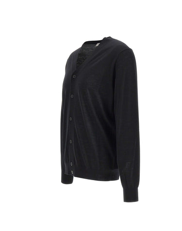 KANGRA Cardigan in lana vergine BLACK Uomo 