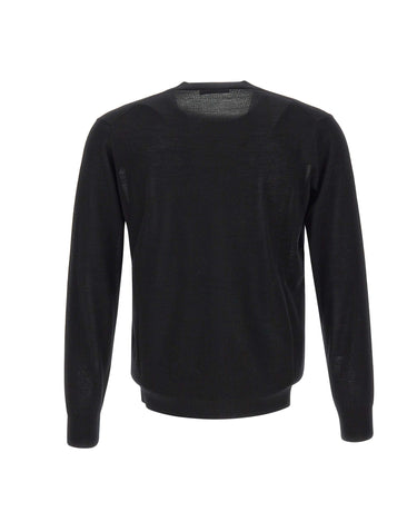 KANGRA Cardigan in lana vergine BLACK Uomo 