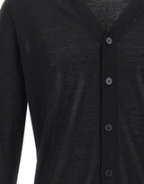 KANGRA Cardigan in lana vergine BLACK Uomo 